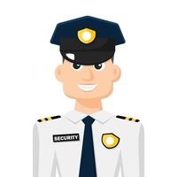 Colorful simple flat vector of security guard, icon or symbol, people concept vector illustration.