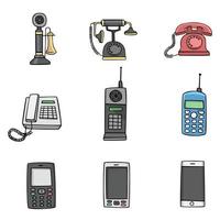 Set of phones in drawing style vector