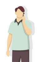 Man in modern style vector illustration, simple flat shadow isolated on white background.