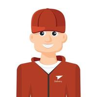 Colorful simple flat vector of delivery man, icon or symbol, people concept vector illustration.