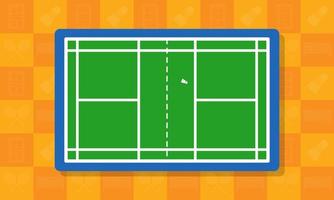 Vector illustration of cartoon Badminton field background. Suitable for kids content, sport, games, etc.