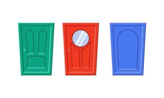 Vector illustration of door in flat design, isolated on a white background.