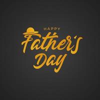 Happy Father's Day Calligraphy card design with black background vector