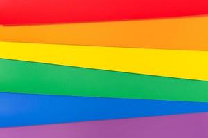 fondo de la bandera del arco iris lgbt. grupo de cartulinas de colores. bandera del orgullo gay foto