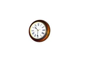 Old clock Vintage style on white background.