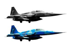 Two Fighter plane jet on white background. photo