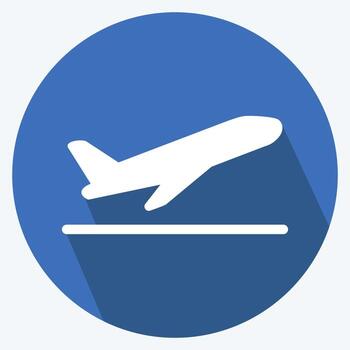 Icon Flight Takeoff. suitable for Infographics symbol. long shadow style. simple design editable. design template vector. simple symbol illustration vector