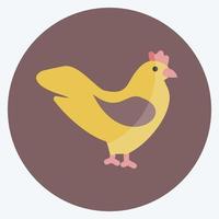 icono de pollo. adecuado para el símbolo del jardín. estilo plano diseño simple editable. vector de plantilla de diseño. ilustración de símbolo simple