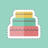 Sticker line cut Wedding Cake. suitable for Wedding symbol. simple design editable. design template vector. simple symbol illustration vector