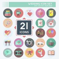 Wedding Icon Set. suitable for Mobile Apps symbol. flat style. simple design editable. design template vector. simple symbol illustration