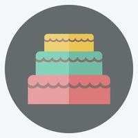 Icon Wedding Cake. suitable for Wedding symbol. flat style. simple design editable. design template vector. simple symbol illustration vector