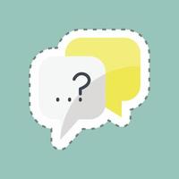 Sticker line cut Question. suitable for Feedback symbol. simple design editable. design template vector. simple symbol illustration vector