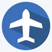 icono de modo avión. adecuado para el símbolo de aplicaciones móviles. estilo de sombra larga. diseño simple editable. vector de plantilla de diseño. ilustración de símbolo simple