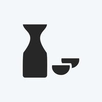 Icon Rice Wine Sake. suitable for Drink symbol. glyph style. simple design editable. design template vector. simple symbol illustration vector