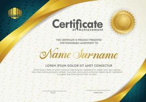 Luxury horizontal certificate template with textured dark background vector