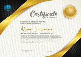 Luxury horizontal certificate template with textured dark background vector