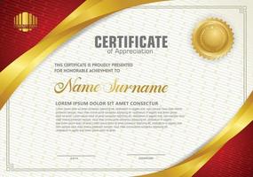 Luxury horizontal certificate template with textured dark background vector