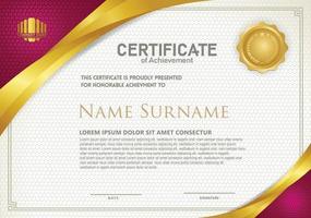 Luxury horizontal certificate template with textured dark background vector