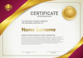 Luxury horizontal certificate template with textured dark background vector