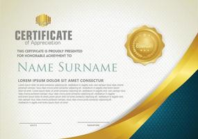 Luxury horizontal certificate template with textured dark background vector