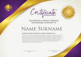 Luxury horizontal certificate template with textured dark background vector