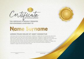 Luxury horizontal certificate template with textured dark background vector