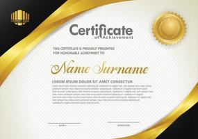 Luxury horizontal certificate template with textured dark background vector