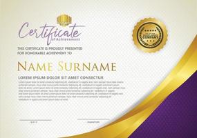 Luxury horizontal certificate template with textured dark background vector