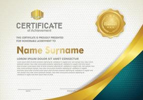 Luxury horizontal certificate template with textured dark background vector