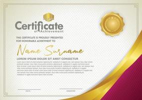 Luxury horizontal certificate template with textured dark background vector