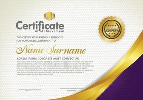 Luxury horizontal certificate template with textured dark background vector