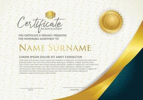 Luxury horizontal certificate template with textured dark background vector