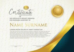 Luxury horizontal certificate template with textured dark background vector