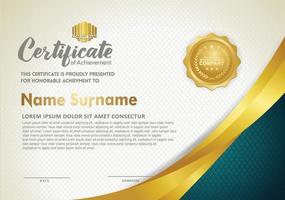 Luxury horizontal certificate template with textured dark background vector