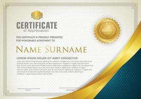 Luxury horizontal certificate template with textured dark background vector