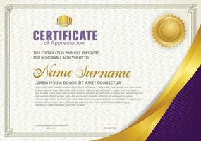 Luxury horizontal certificate template with textured dark background vector