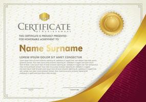 Luxury horizontal certificate template with textured dark background vector