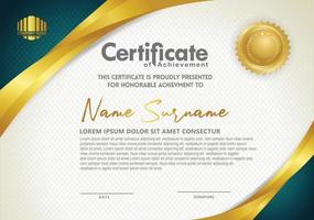 Luxury horizontal certificate template with textured dark background vector