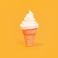 Ice cream cone close-up. 3d render photo