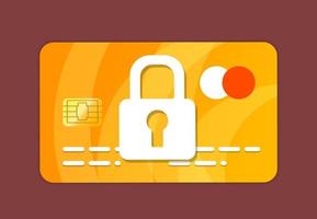 Credit Card with lock icon. 2d illustration photo