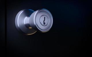Close up door knob. 3d render. photo