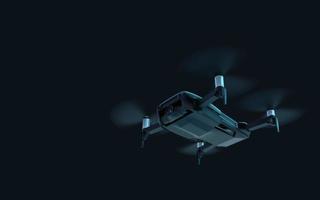 Drone flying in the dark 3d illustration photo