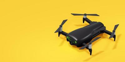Drone on yellow background 3d illustration photo