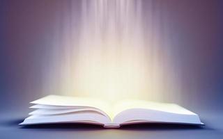 Open book with magic light. 3d illustration photo