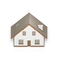 simple house isolated on white, 3d render photo