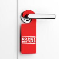 do not disturb sign on the door handle. 3d render photo