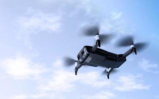 Drone flying in the blue sky 3d illustration photo