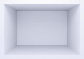 render 3d de caja vacía simple blanca