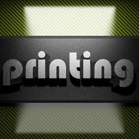 printing word of iron on carbon photo