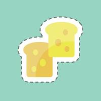 Sticker line cut Bread. suitable for Garden symbol. simple design editable. design template vector. simple symbol illustration vector